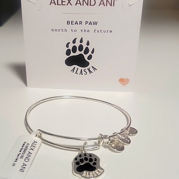Alex and Ani Jewelry - NWT Alex and Ani Silver Alaska Bear Paw Bracelet